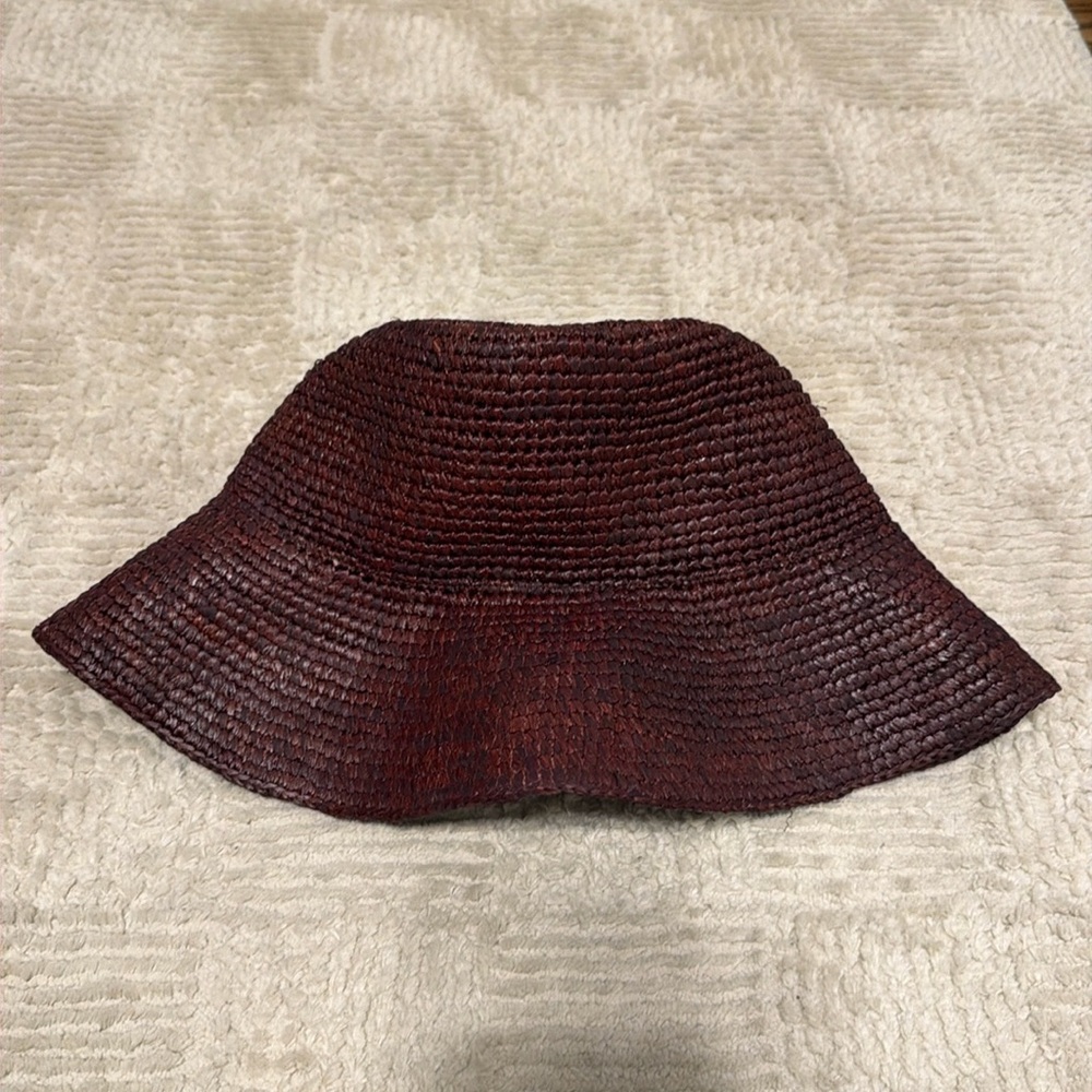 MADEWELL RAFFIA LANTERN HAT IN COLOR CAROB
